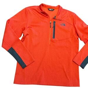 The North Face Mens XL Quarter Zip Pullover in a Red/Orange